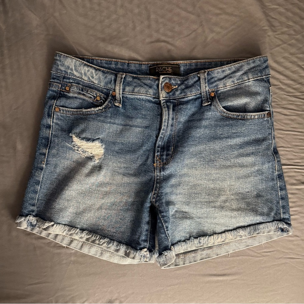 RACHEL Rachel Roy Light Blue Distressed Jean Shorts